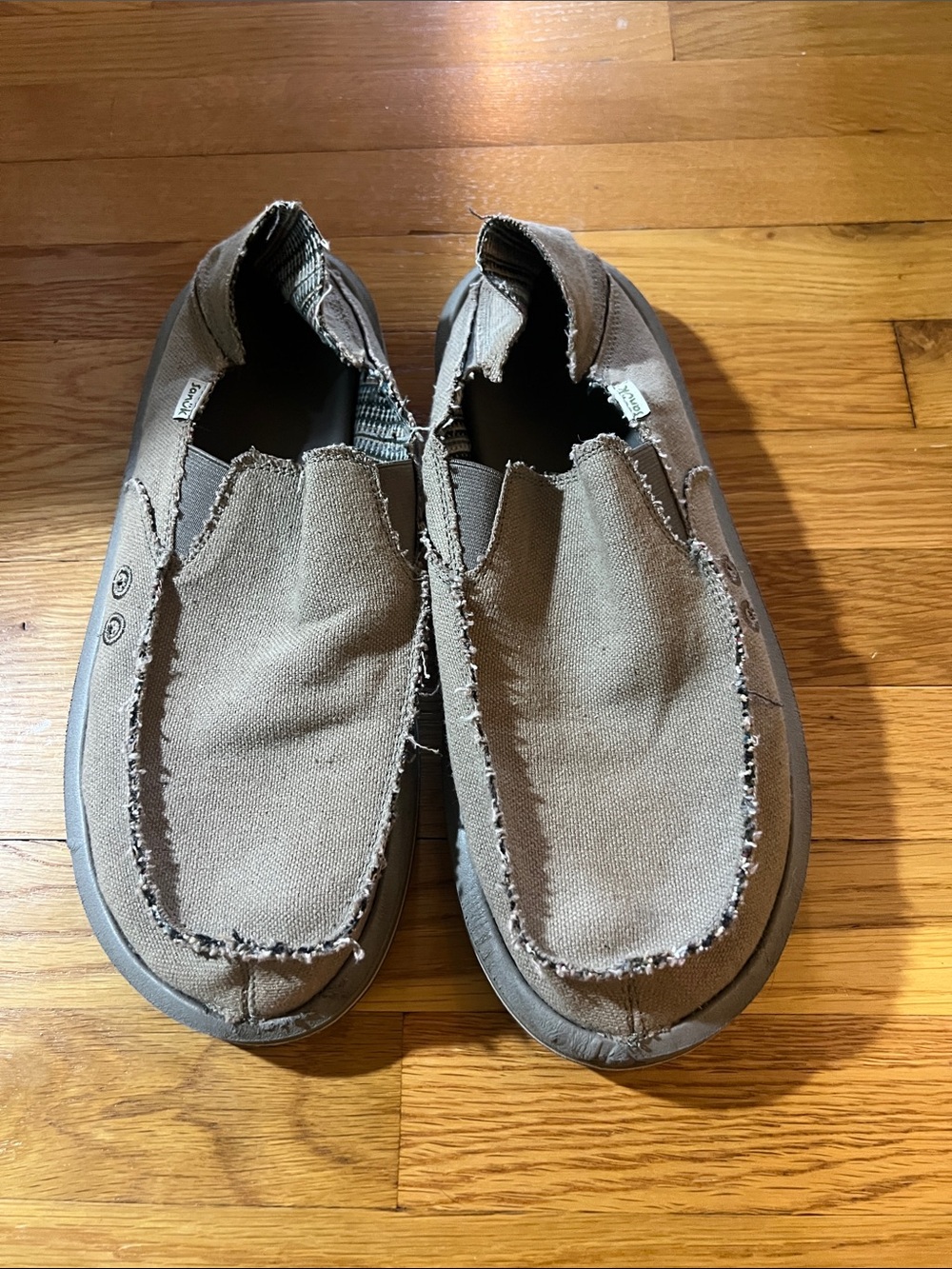 Sanuk Vagabond Canvas Slip-On Shoes in Taupe 11 Men’s
